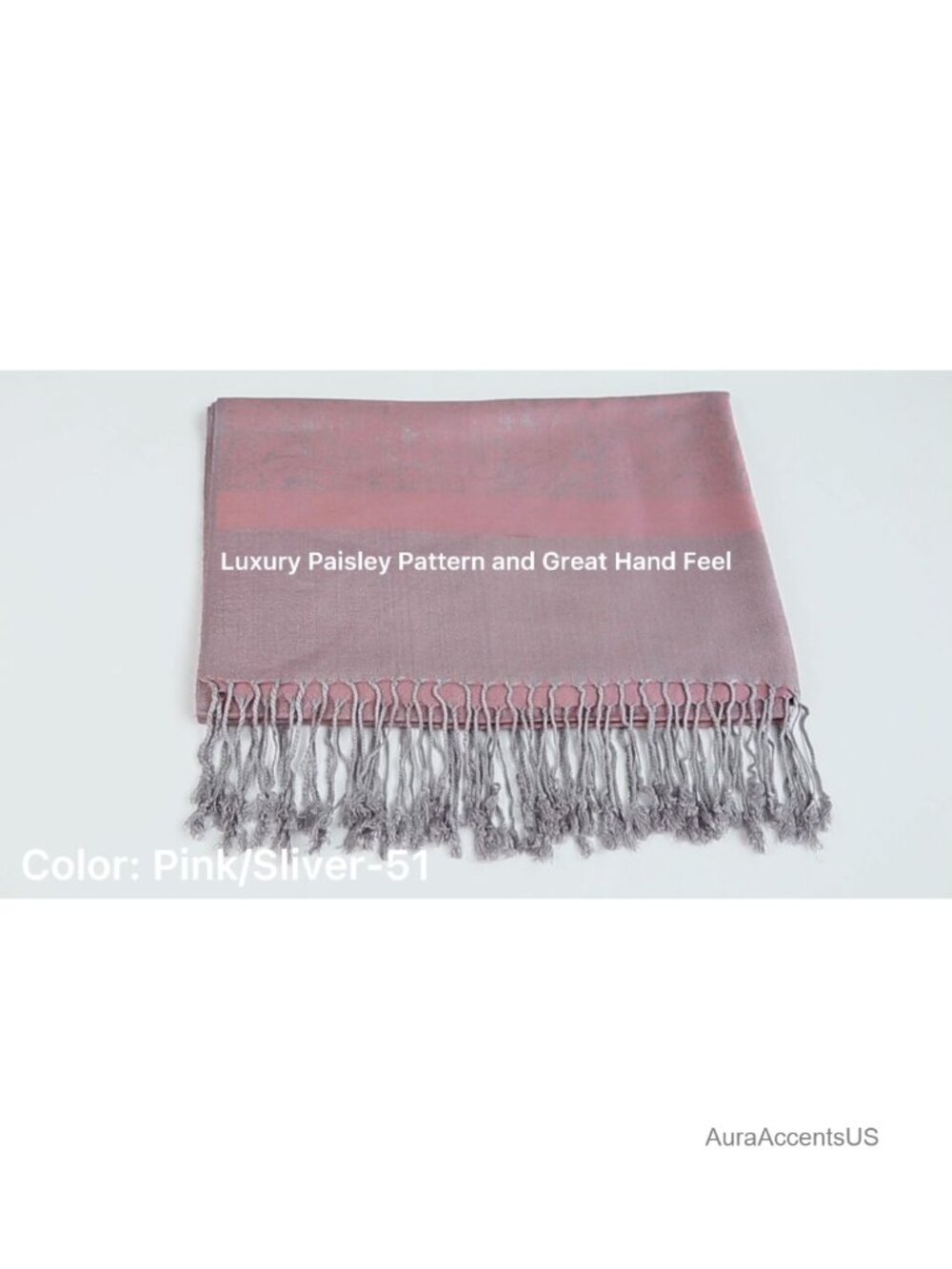 Paisley Scarf Shawl Jacquard Wrap Stole Acrylic Viscose Reversible - Picture 6 of 6